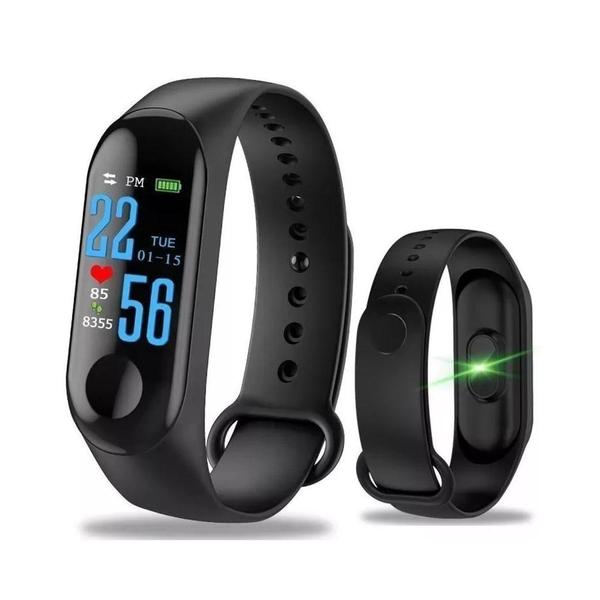 Relogio M3 Pulseira Inteligente Smartband Smartwatch Pressão Art. e Batimentos Cardíacos, Esportes - Rts