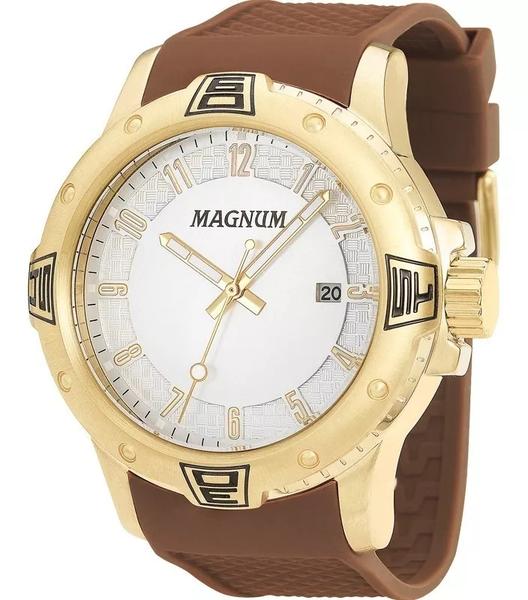 Relógio Magnum Dourado Marrom Masculino Ma34414m