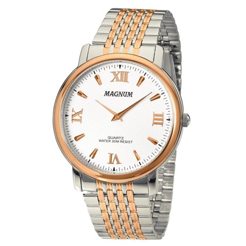 Relógio Magnum Feminino Pulseira Prata e Rosé - Ma21928m