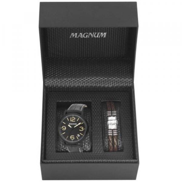 Relógio Magnum Kit Masculino Brinde Pulseira Ma21964x