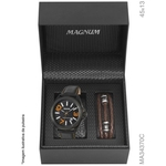 Relógio Magnum Kit Masculino Com Pulseira Couro Ma34370c