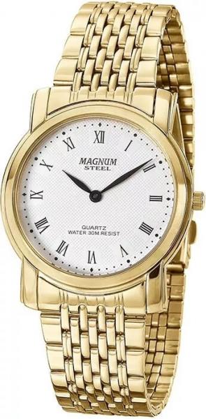 Relógio Magnum Ma20367l Pulseira Metal Dourado Super Fino