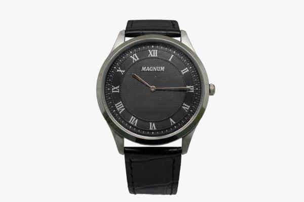 Relógio Magnum Social Masculino MA21919T Pulseira de Couro Preto