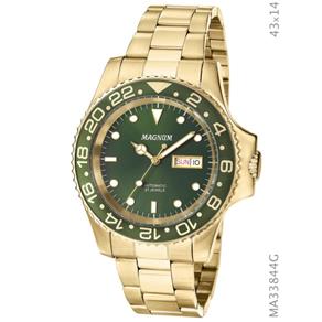 Relógio Magnum Masculino Automático Ma33844g Verde Dourado