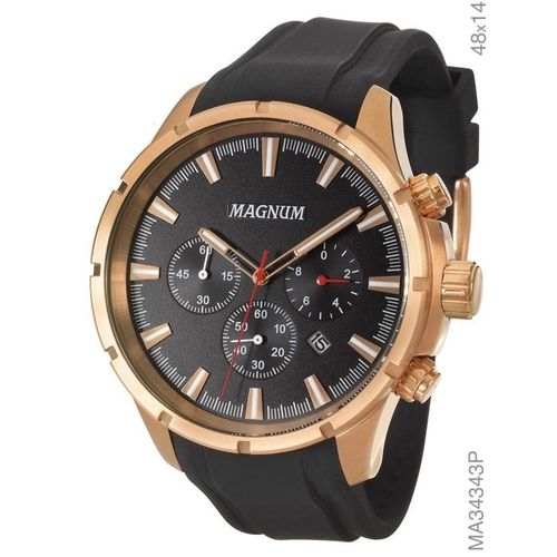 Relógio Magnum Masculino Cronógrafo Rose/preto Ma34343p