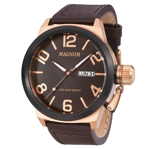 Relógio masculino dourado automático da Magnum MA33844A