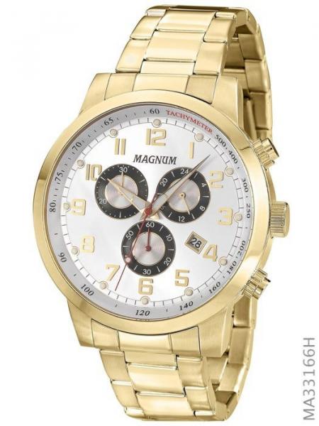Relógio Magnum Masculino Multifunção Dourado MA33166H
