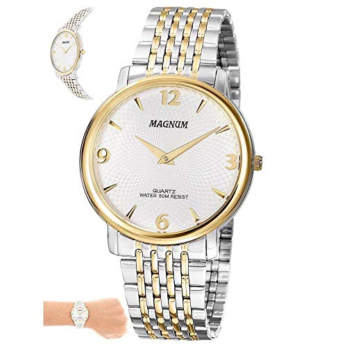 Relógio Magnum Masculino Ref: Ma21973b Clássico Slim Bicolor