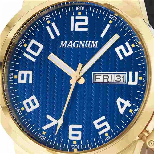 Relógio Magnum Military Masculino Analógico Dourado Ma32765a