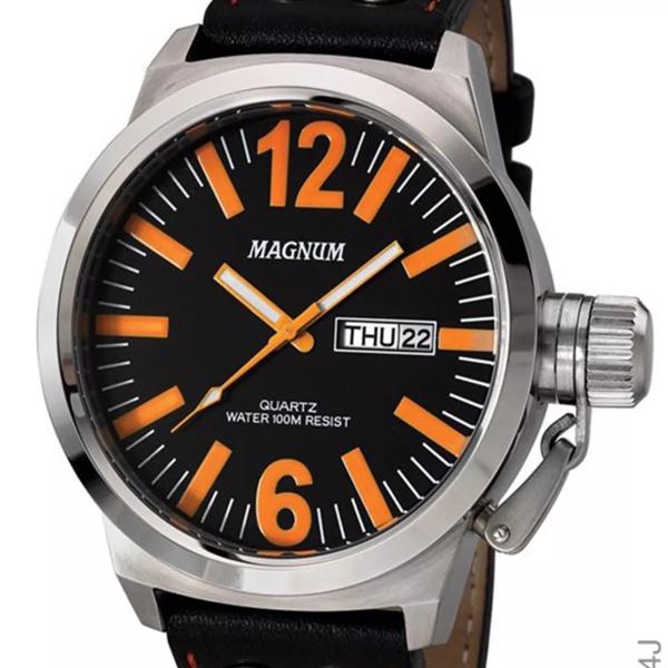 Relógio Magnum Masculino Prata Top 2 Anos Garantia Original
