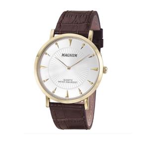 Relógio Magnum Slim Masculino Couro Marrom MA21900D