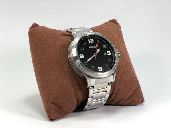 Relógio Magnum Sports Analógico Aço Prata Ma31355t Mostrador Preto Clássico