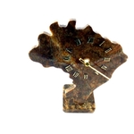 Relógio Mapa Mundi de Pedra Sabão - Sisiarte