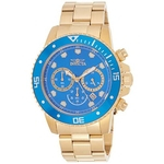 Relógio Masc INVICTA Original Pro Diver Quartz (21894) Prova D'Água 200 Metros Dourado e Azul