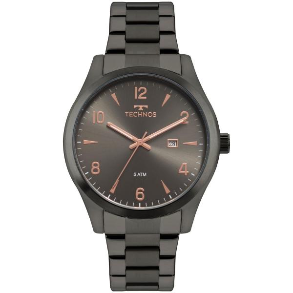 Relógio Masculino 45mm Technos 2115mry Aço Grafite