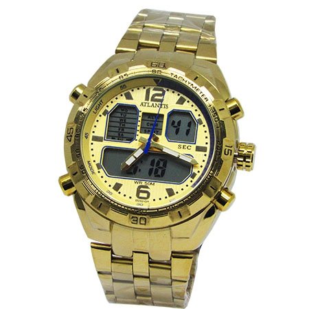 Relogio Masculino Anadigi Atlantis G3225 Dourado