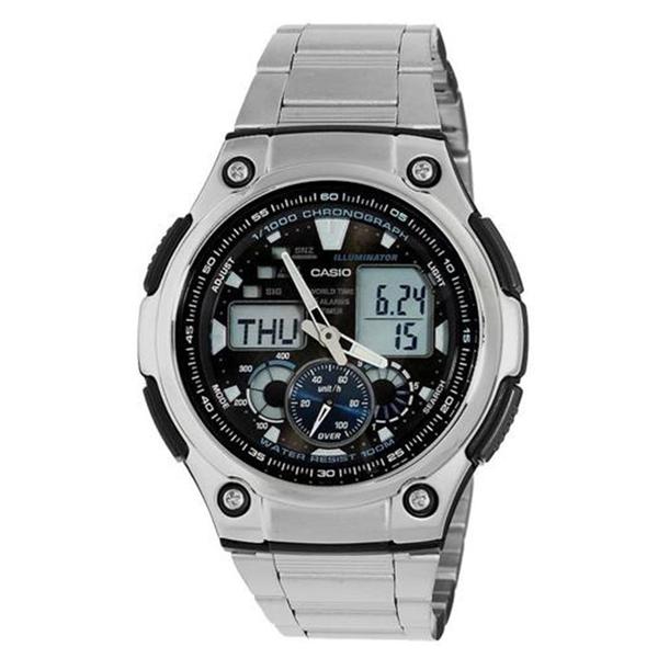 Relógio Masculino Anadigi Casio AQ-190WD-1AV - Prata AQ190WD1AV - Casio*