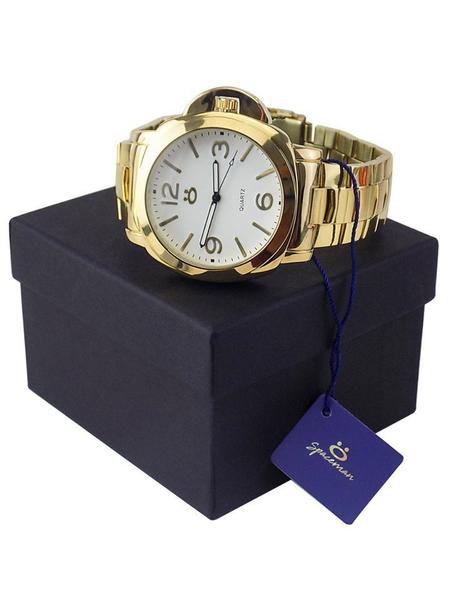 Relógio Masculino Analógico Dourado Aço Original e Garantia - Orizom