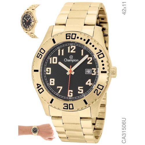 Relógio Masculino Analógico Sports Champion CA31506U Dourado Preto