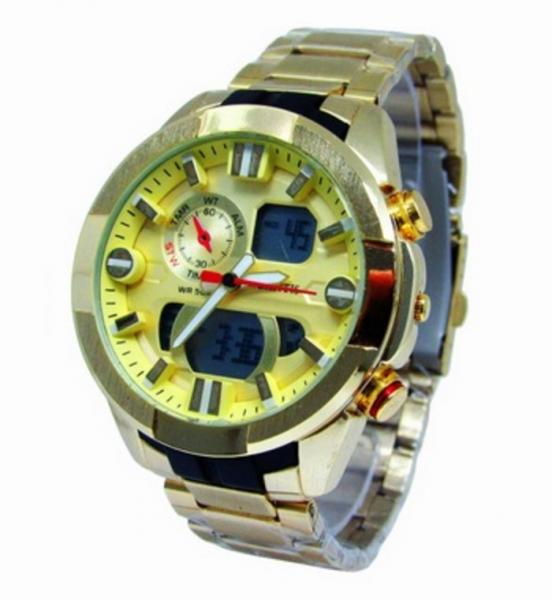 Relogio Masculino Atlantis Anadigi A3401 Dourado