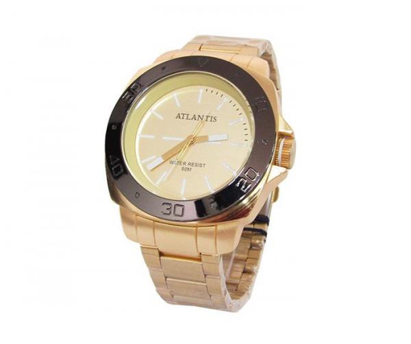 Relogio Masculino Atlantis Dourado G3425