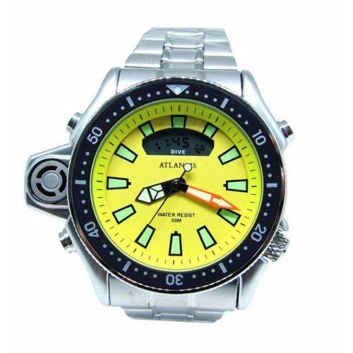 Relógio Masculino Atlantis G3220 Fundo Amarelo