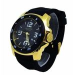 Relogio Masculino Atlantis G3216 Dourado Fundo Preto