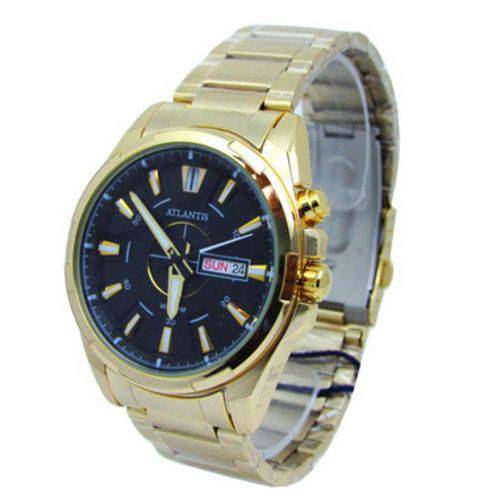 Relogio Masculino Atlantis G3363 Fundo Preto