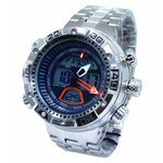 Relogio Masculino Atlantis J3400 Anadigi Prata Fundo Preto