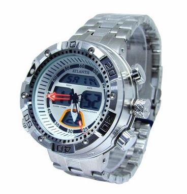 Relogio Masculino Atlantis J3400 Anadigi Prata