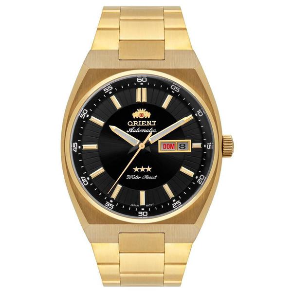 Relogio Masculino Automatico Dourado Orient Original+Nf