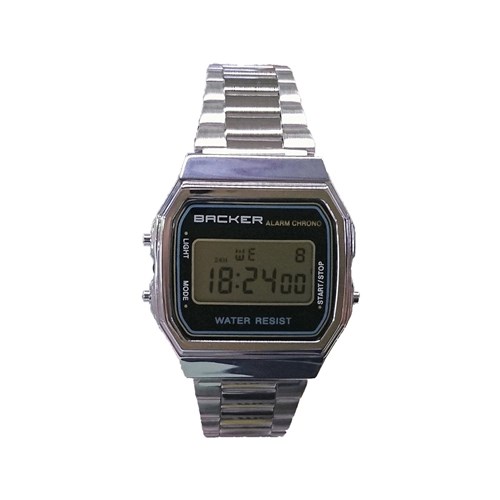 Relógio Masculino Backer Digital 15001453F - Prata