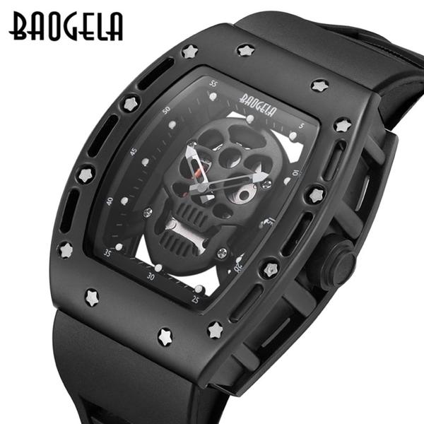 Relógio Masculino Baogela - Mille Skeleton (Black/Black)