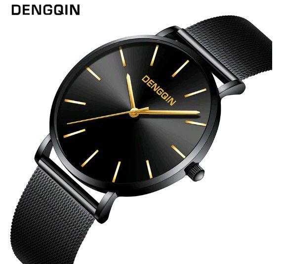 Relógio Masculino Black Design Pulseira Aço - Horyums