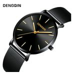 Relógio Masculino Black Design Quartzo Pulseira Malha De Aço