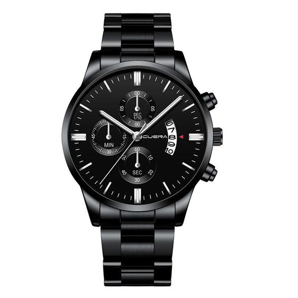 Relógio Masculino Black Motion Aço Inox Prateado - Yazole