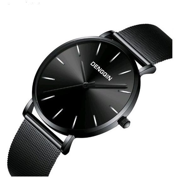 Relógio Masculino Black Silver Design Pulseira Aço - Pjk Store