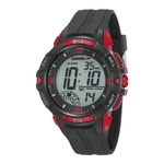 Relógio Masculino Borracha Digital Preto/vermelho Speedo