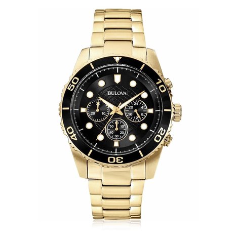 Relógio Masculino Bulova Analógico Wb31989u Dourado com Fundo Preto