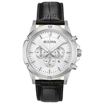 Relógio Masculino Bulova Classic Couro Preto/Prata 96B297