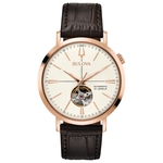 Relógio Masculino Bulova Classic Rosegold Couro 97A136