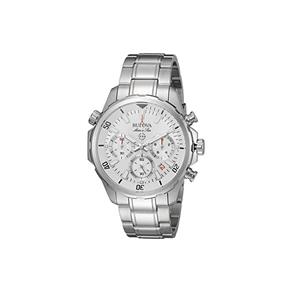 Relógio Masculino Bulova Modelo 96B255 Pulseira em Metal / a Prova D` Água