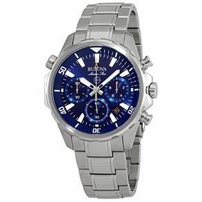 Relógio Masculino Bulova Modelo 96B256 Pulseira em Metal / a Prova D` Água