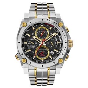 Relógio Masculino Bulova Modelo 98B228 Pulseira em Metal / a Prova D` Água