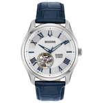 Relógio Masculino Bulova Wilton Automatic Prata/Azul 96A206