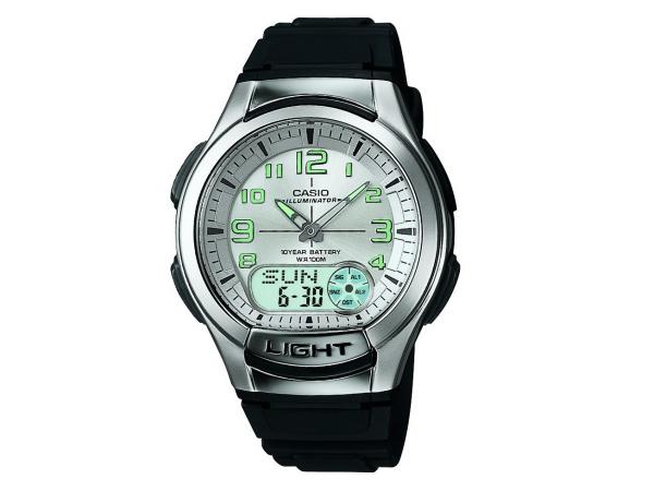 Relógio Masculino Casio Anadigi - Resistente à Água Cronômetro Mundial AQ180V 7BVDF