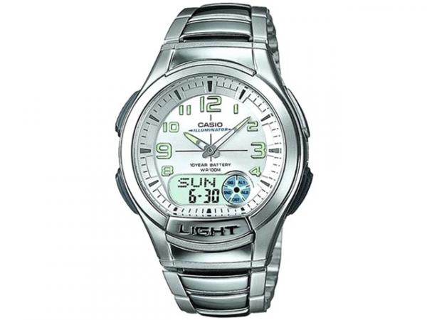 Relógio Masculino Casio Analógico - AQ 180WD 7BV Prata