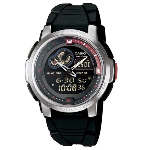 Relogio Masculino Casio Analogico/digital Aqf-102w-1bvdf - Preto