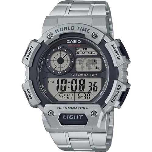 Relógio Masculino Casio Digital Ae-1400Whd-1Av - Prata