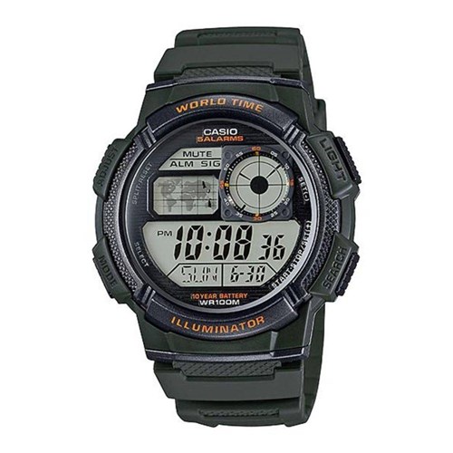 Relógio Masculino Casio Digital Ae1000w3avdf - Verde Militar